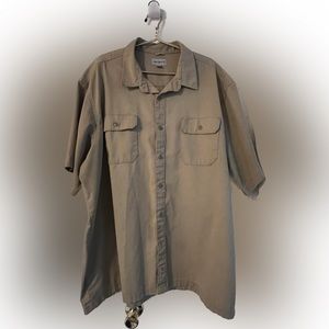 Carhartt, 4xl, tan, good condition, poly blend , button up uniform work shirt
